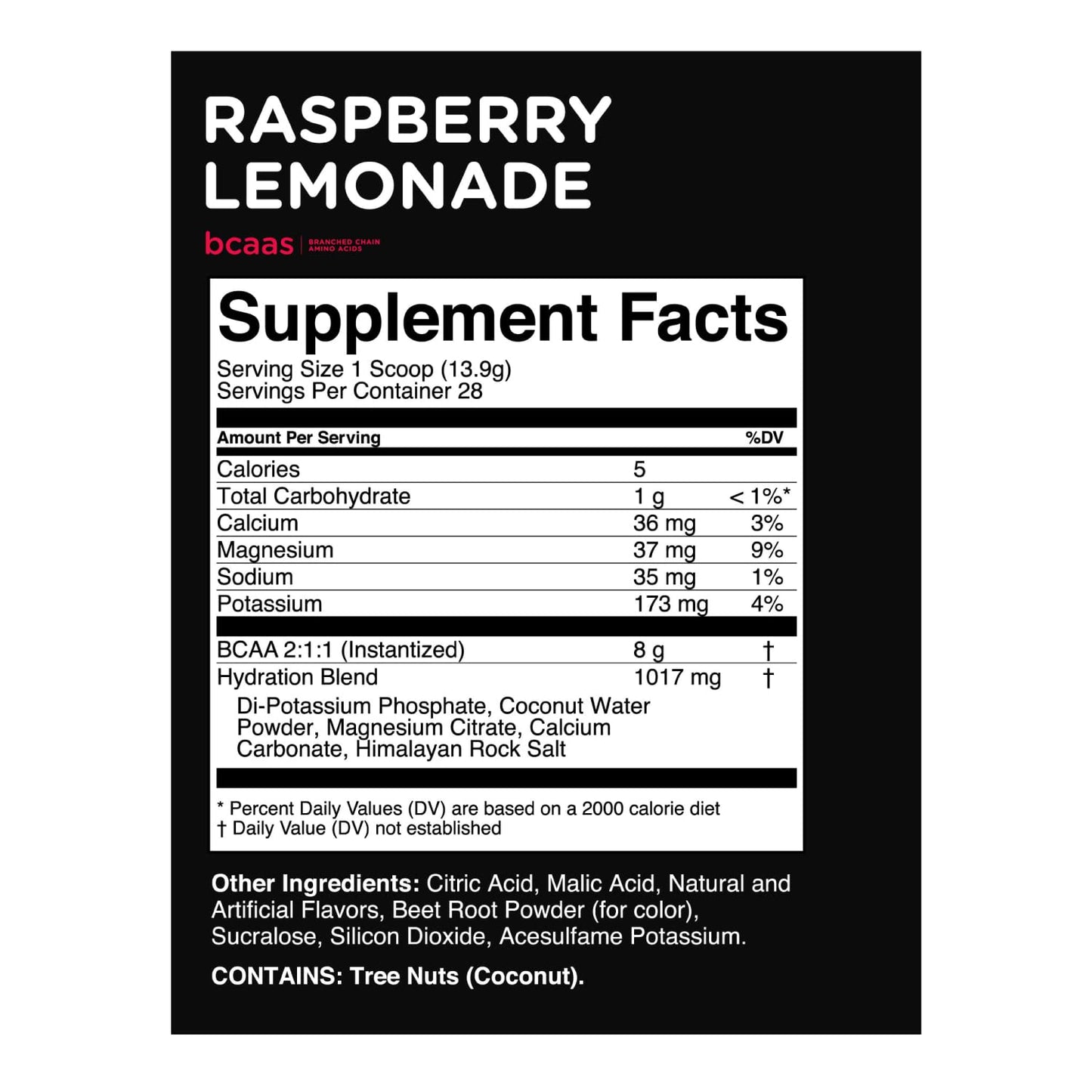 TransformHQ BCAA 2:1:1 Powder - Raspberry Lemonade, 28 Servings | Gluten Free, Non-GMO