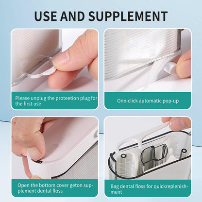 Dental Floss Pick Dispenser – 104 Count Portable Flossers for Travel & Home