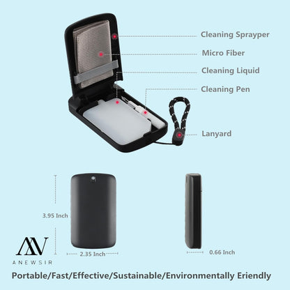 Glasses & Screen Cleaner Spray – Portable Lens Cleaner Kit (Alcohol Free)