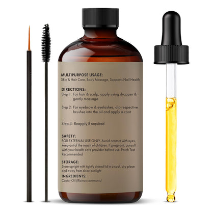 Majestic Pure USDA Organic Castor Oil - 4 Fl Oz | 100% Pure & Natural, Cold-Pressed, Hexane Free