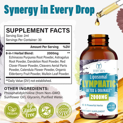 Liposomal Lymphatic Drops – Herbal Blend with Elderberry & Echinacea – 4 FL OZ
