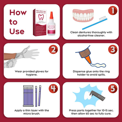Dental Lab Instant Bonding Glue for Dentures & Lab Tools - Fast 15-60s Set (1oz)