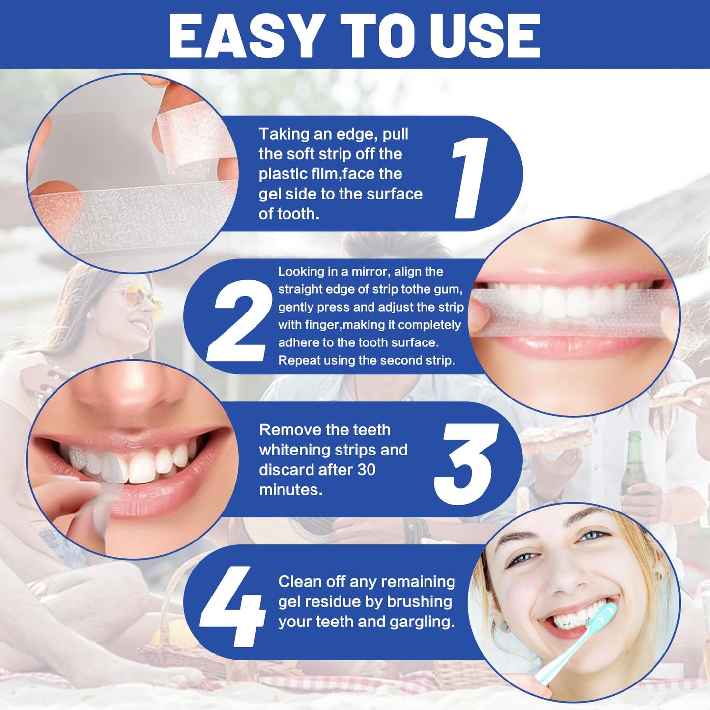 5D Sensitive Teeth Whitening Strips – 21P (42 Strips), Enamel-Safe
