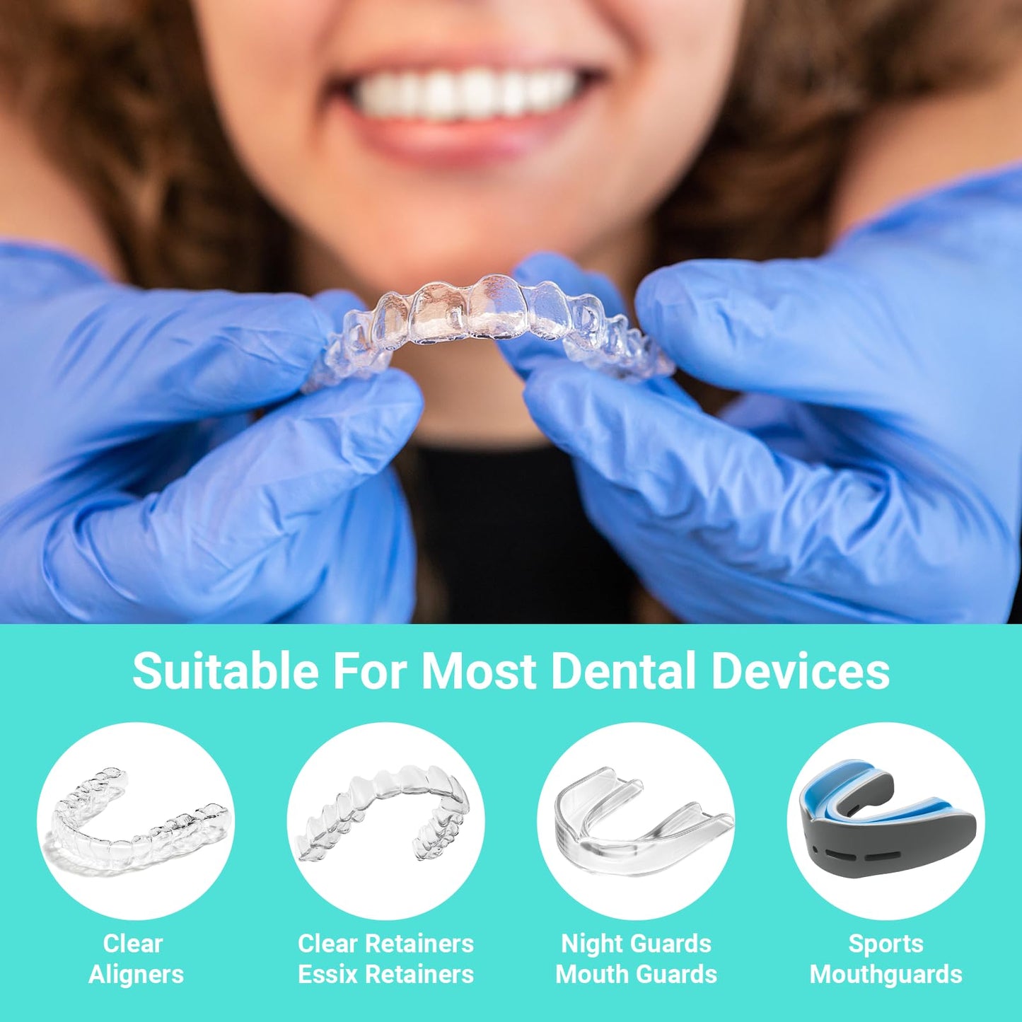 Travel Retainer Cleaner Mint – 10 Pcs | Clear Aligner & Mouth Guard Cleaner