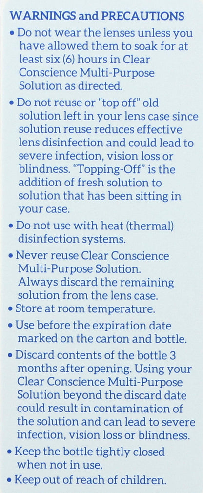 Clear Conscience Cruelty-Free Multi-Purpose Contact Lens Solution – Travel Size 3 fl oz