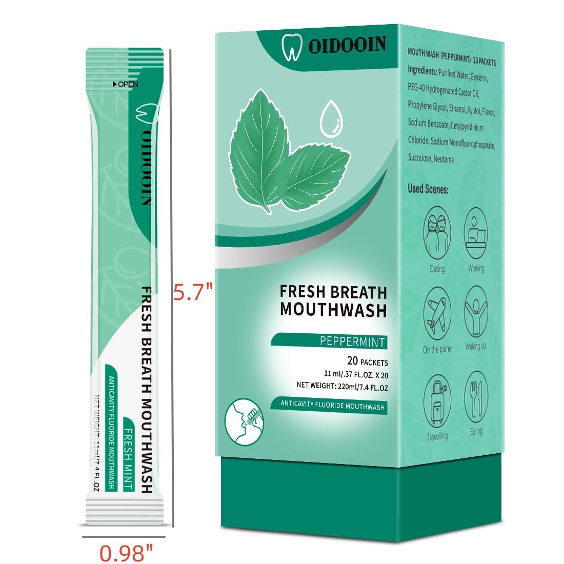 Travel Size Mouthwash Pack of 20 – Portable 0.4 Fl oz Mini Mouthwash for Fresh Breath