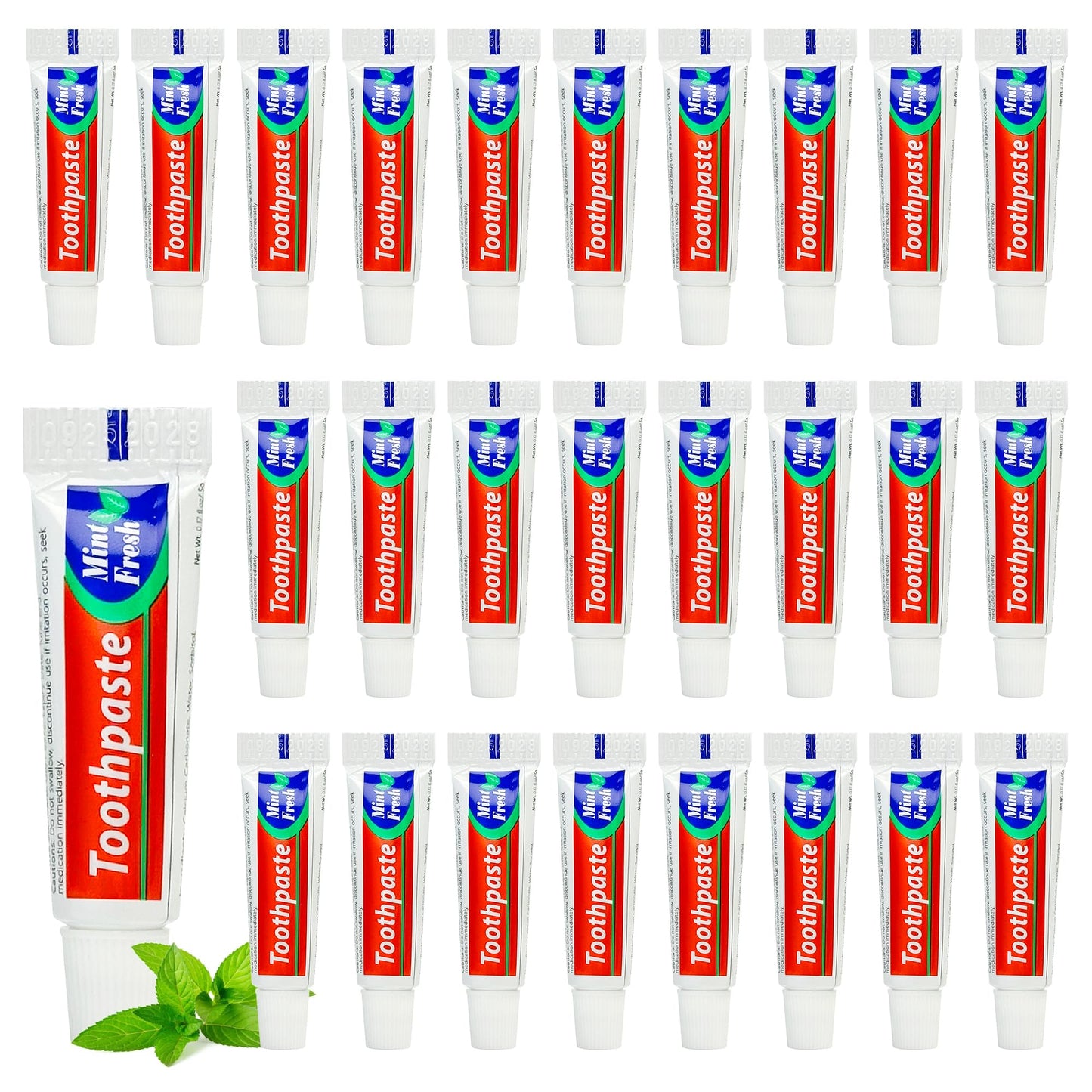 Travel-Size Toothpaste Bulk: 100 Mint 5g Tubes for Hotels & Guests