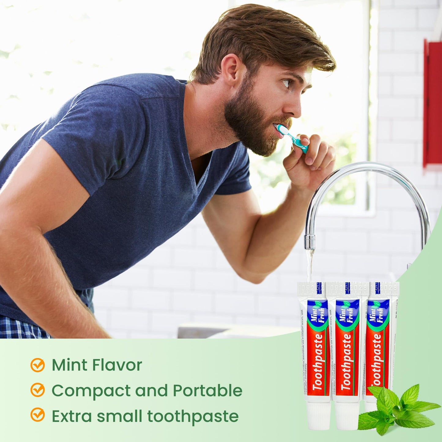 Travel-Size Toothpaste Bulk: 100 Mint 5g Tubes for Hotels & Guests
