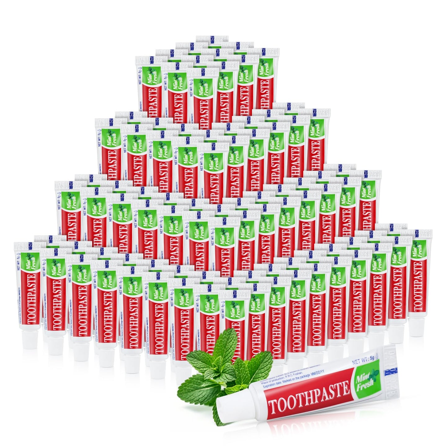 Travel Size Toothpaste Bulk 120 Tubes – Mint Disposable Pocket Paste 0.176 oz