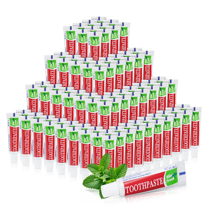 Travel Size Toothpaste Bulk 120 Tubes – Mint Disposable Pocket Paste 0.176 oz
