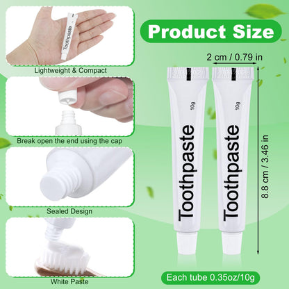 Travel Toothpaste Bulk 50-Pack – 10g/0.35oz for Hotels, Camping & Charities