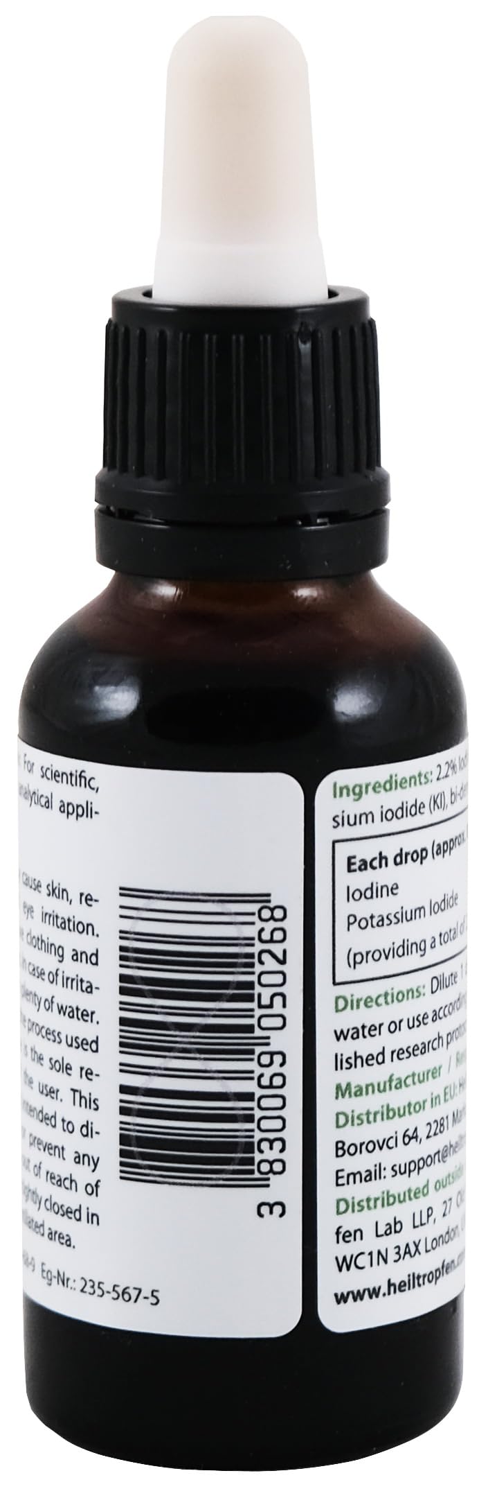 2.2% Lugol's Iodine Solution – 1 Fl Oz (30 ml) – Pharmaceutical Grade, Third-Party Tested | Heiltropfen®