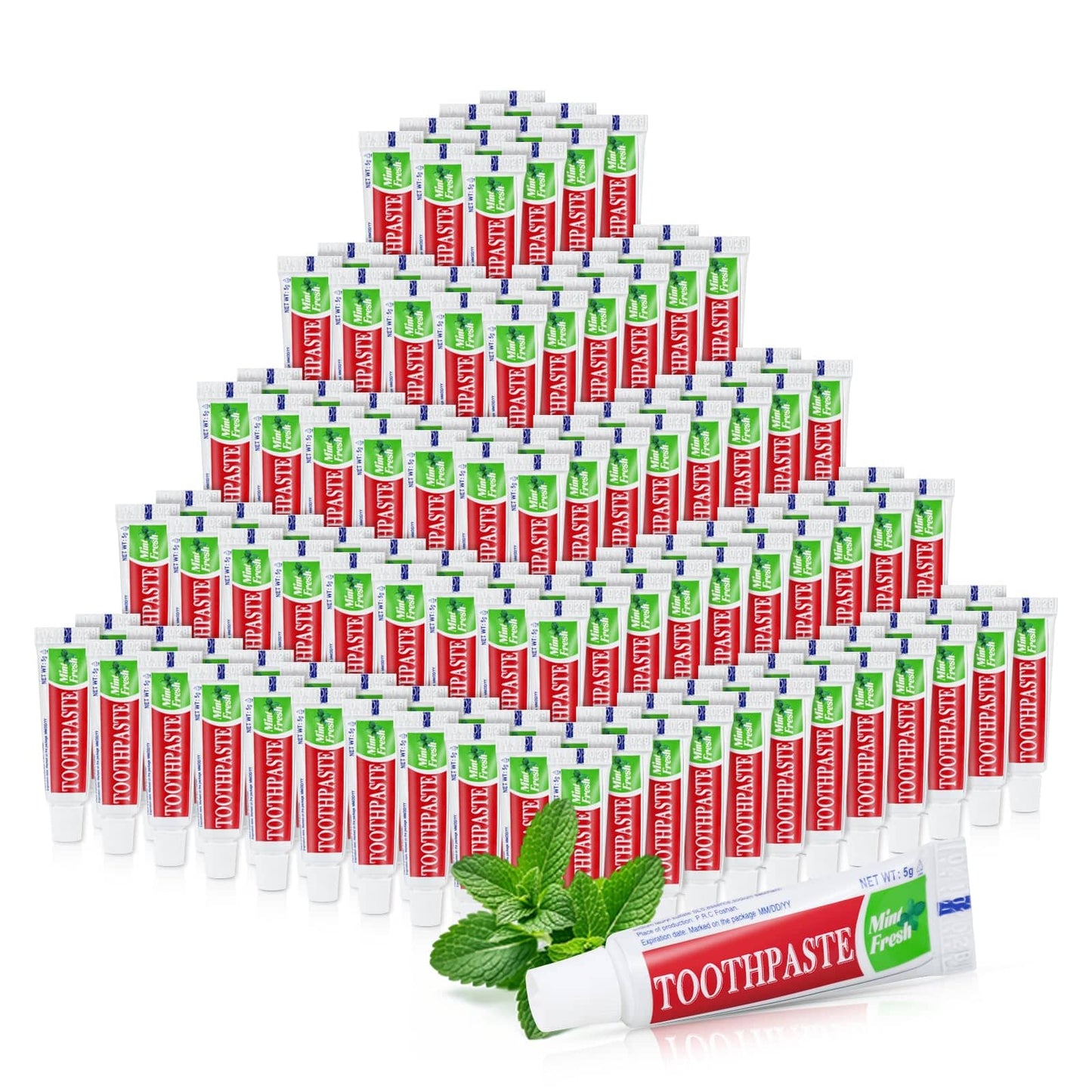 Travel Size Toothpaste Bulk – 500 Mint Pocket Tubes (0.176 oz / 5 g) Disposable for Travel, Hotels & Camping