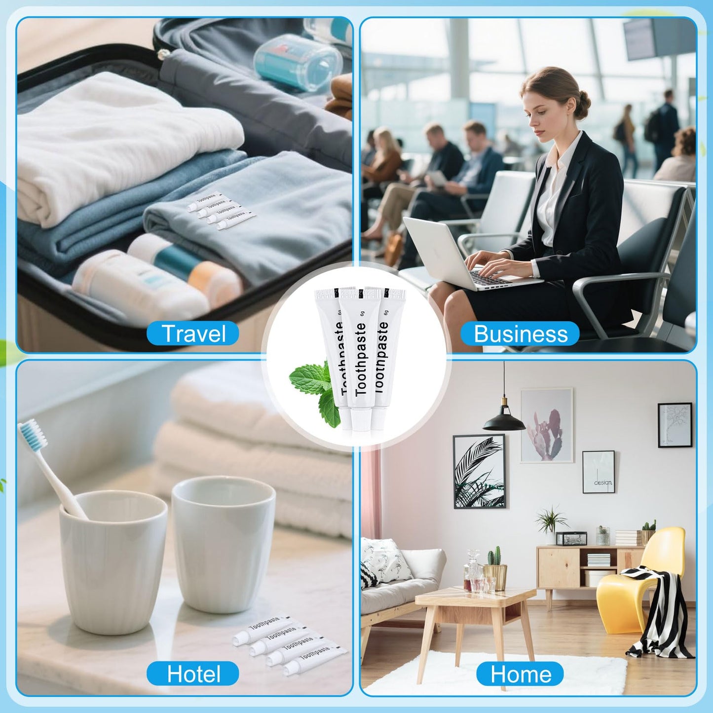 Travel Toothpaste Bulk 6g/0.21oz – 100-Pack for Hotels and Charities