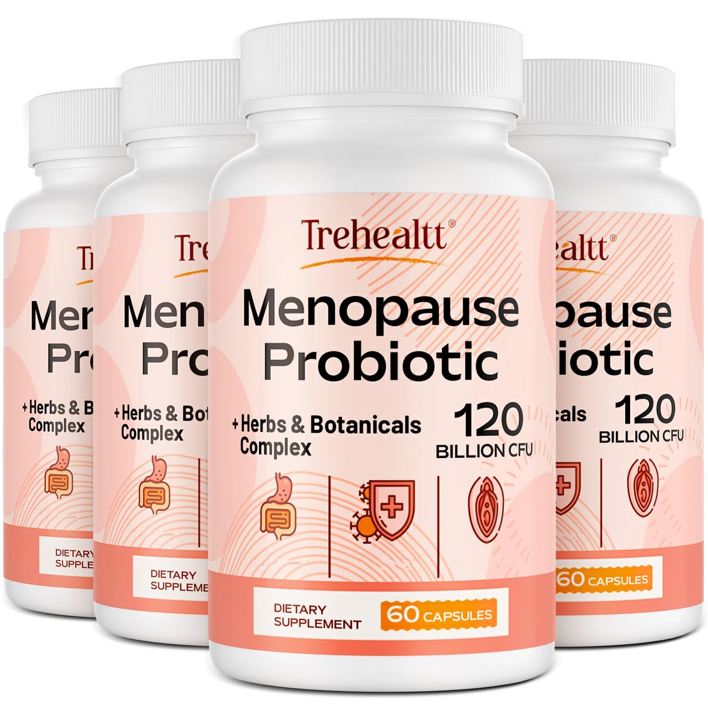 Trehealtt Menopause Probiotic – 120B CFU, 13-in-1 Herbal Complex, 240 Vegan Capsules