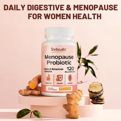 Trehealtt Menopause Probiotic – 120B CFU, 13-in-1 Herbal Complex, 240 Vegan Capsules