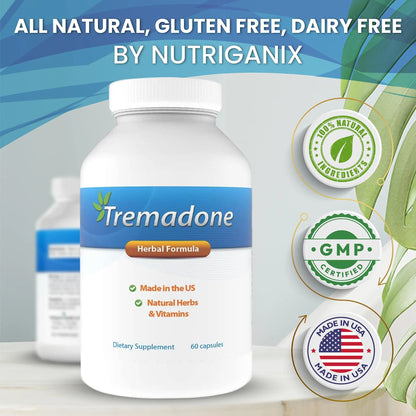 Tremadone - Essential Tremor Relief Supplement by Nutriganix | All-Natural, Gluten Free & Dairy Free BritishVita | Premium UK Vitamins & Wellness Supplements