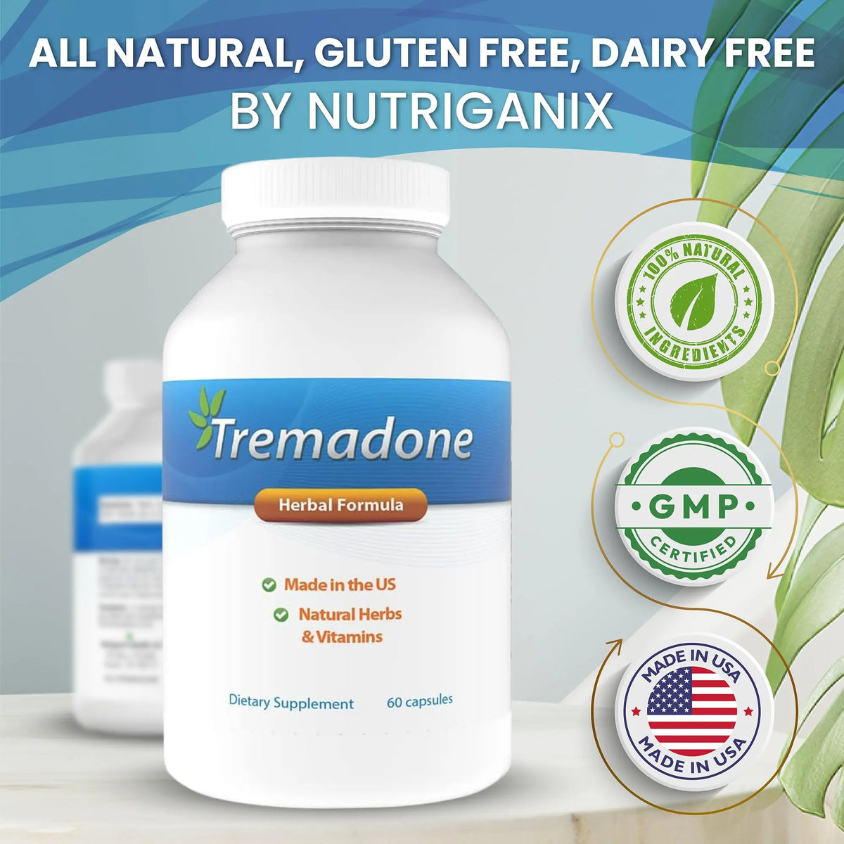 Tremadone - Essential Tremor Relief Supplement by Nutriganix | All-Natural, Gluten Free & Dairy Free BritishVita | Premium UK Vitamins & Wellness Supplements