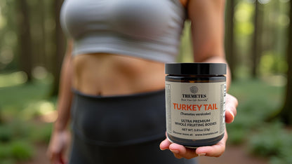 Turkey Tail Mushroom Fruiting Body – Lab-Verified 41.2% Beta-Glucans for Tea | Amber Glass Jar
