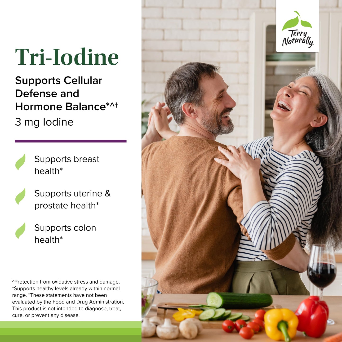 Terry Naturally Tri-Iodine 3 mg | Prostate & Breast Health Support - 90 Capsules