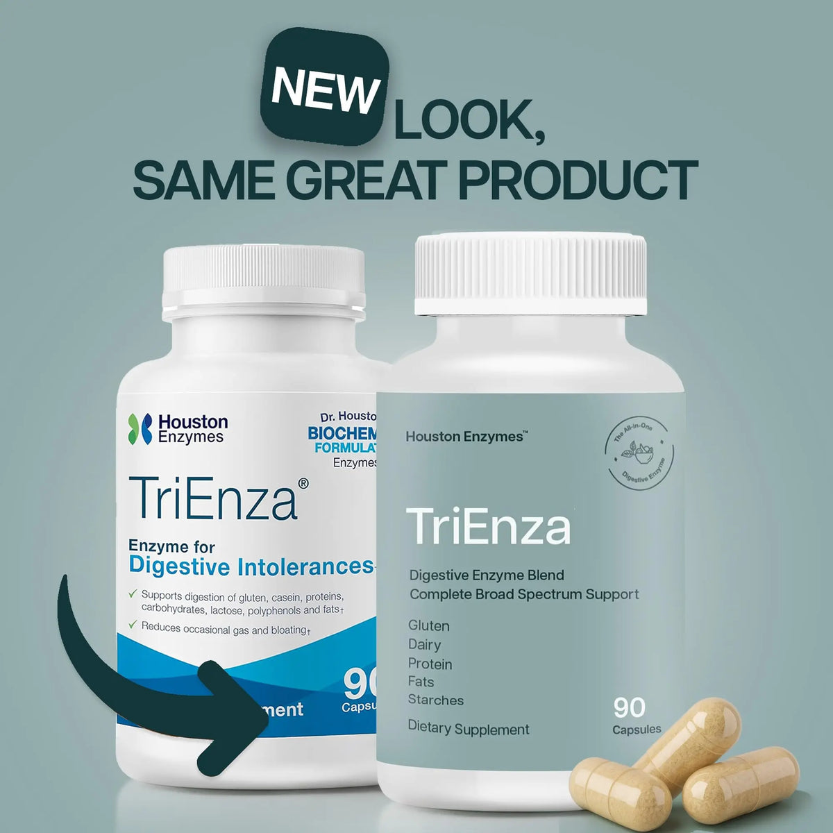 Houston Enzymes TriEnza Digestive Enzymes for Women & Men – 180 Capsules (90 Doses) BritishVita | Premium UK Vitamins & Wellness Supplements