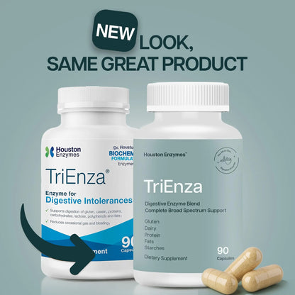 Houston Enzymes TriEnza Digestive Enzymes for Women & Men – 180 Capsules (90 Doses) BritishVita | Premium UK Vitamins & Wellness Supplements