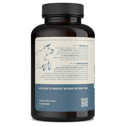 Grass-Fed Beef Organ Supplement for Men – Testicle, Prostate, Blood, Liver & Heart (3000mg)