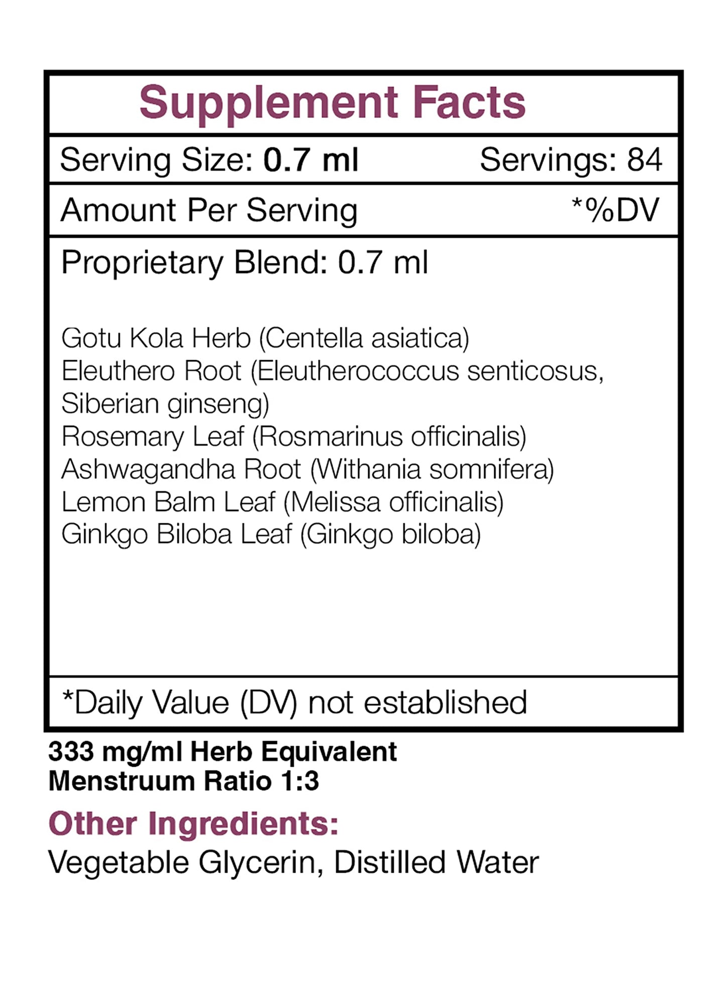 Tribal Recall Alcohol-Free Focus Drops – High-Potency Herbal Tincture (2 oz)