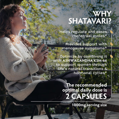 TRIBE ORGANICS Shatavari Organic Supplement – Hormonal Balance & Women's Health | 120 Vegan Capsules