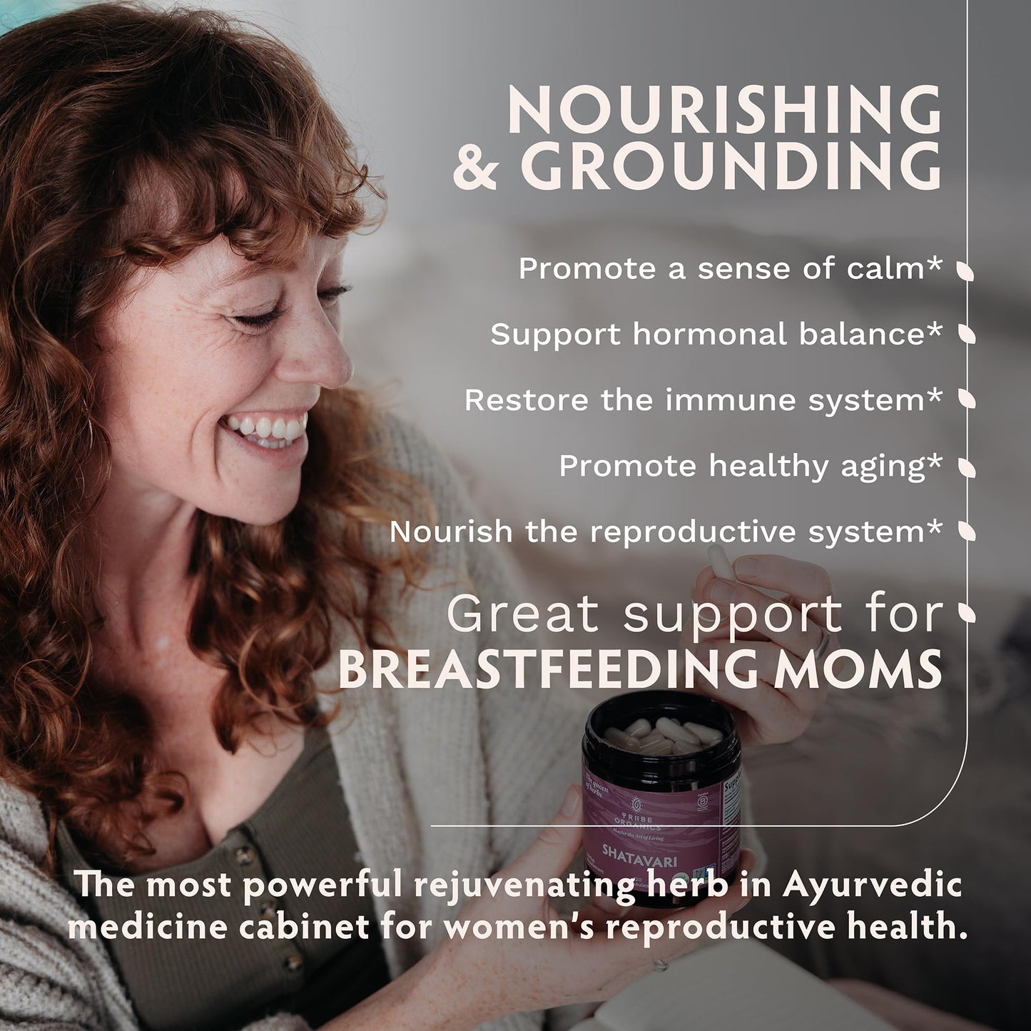 TRIBE ORGANICS Shatavari Organic Supplement – Hormonal Balance & Women's Health | 120 Vegan Capsules