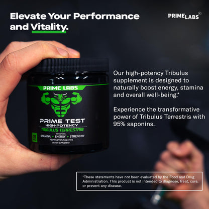 Prime Labs Tribulus Terrestris for Men 1300mg – Enhanced with 95% Saponins – Energy, Vitality, Strength – 120 Count