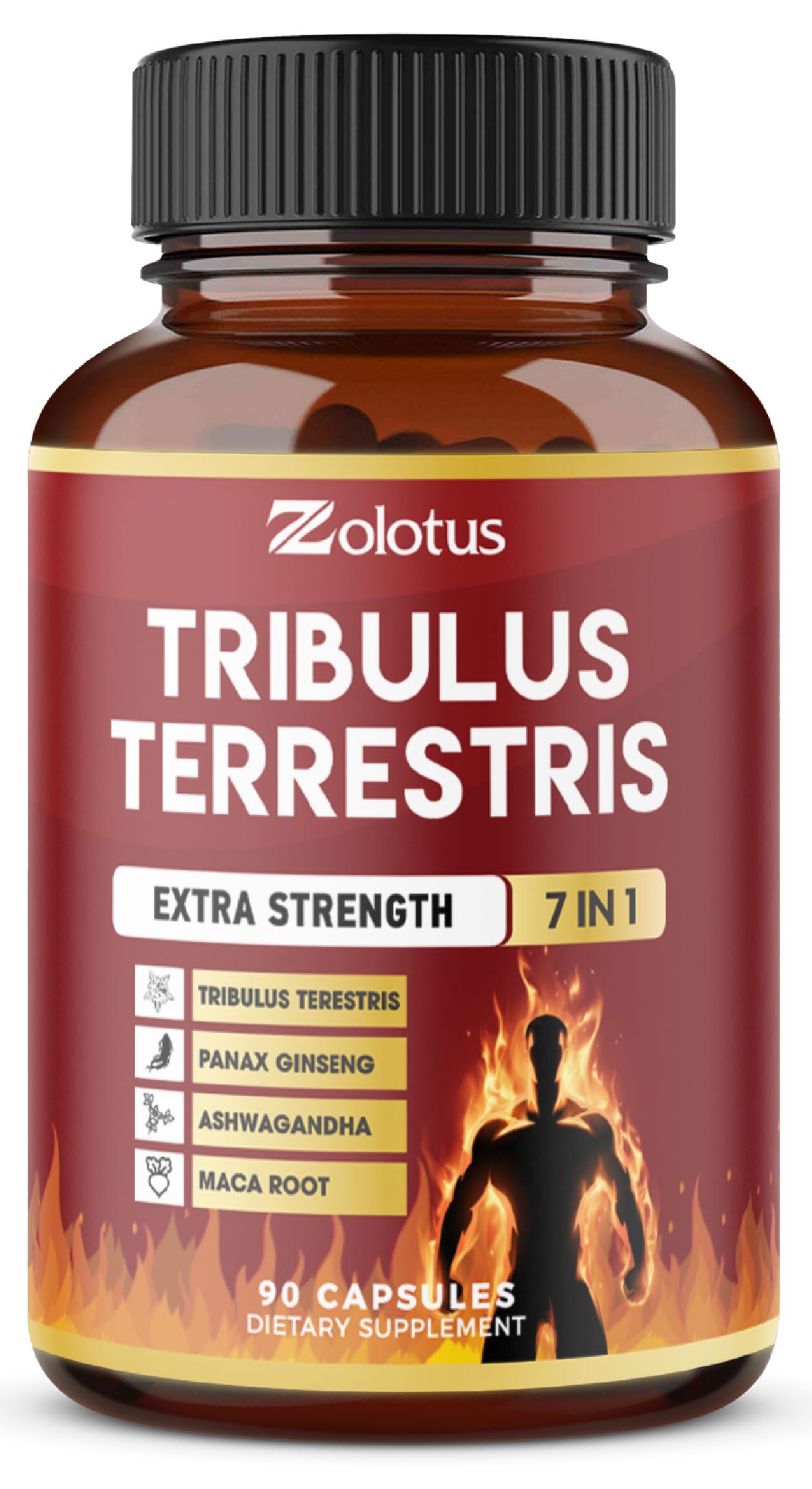 Tribulus Terrestris Capsules with Ashwagandha, Panax Ginseng, Saw Palmetto, Maca, Shilajit — 90 Capsules (3-Month Supply)
