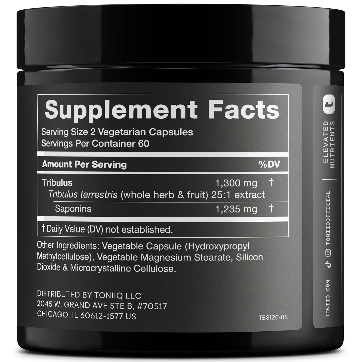 Tribulus Terrestris for Men – Ultra High Potency 25:1 Extract | 95% Saponins | 1300mg | 120 Capsules