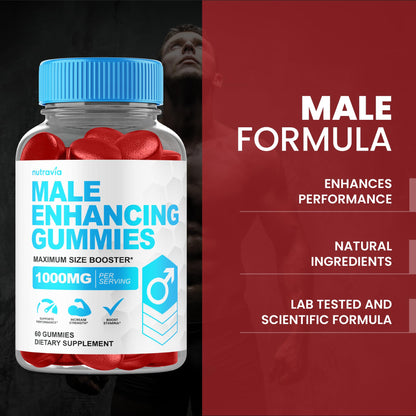 Male Enhancing Gummies - 6 in 1 Testosterone Booster for Men | 60 Gummies