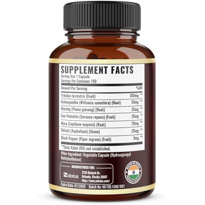 Tribulus Terrestris Supplement for Men & Women - 150 Capsules (5-Month Supply)