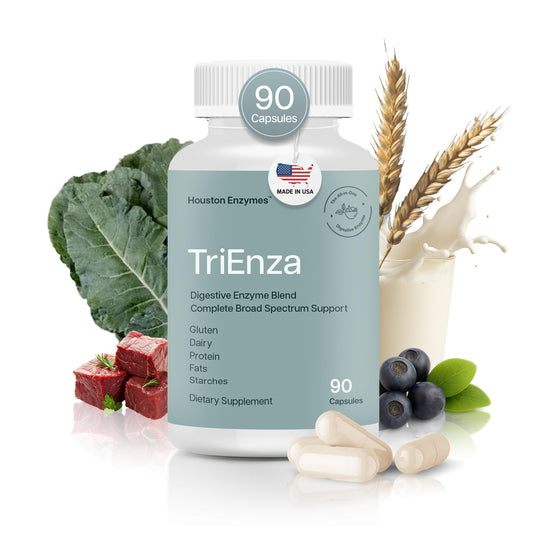 TriEnza Digestive Enzymes – Protein, Carbs, Fats & Polyphenol Digestion (90 Capsules) BritishVita | Premium UK Vitamins & Wellness Supplements