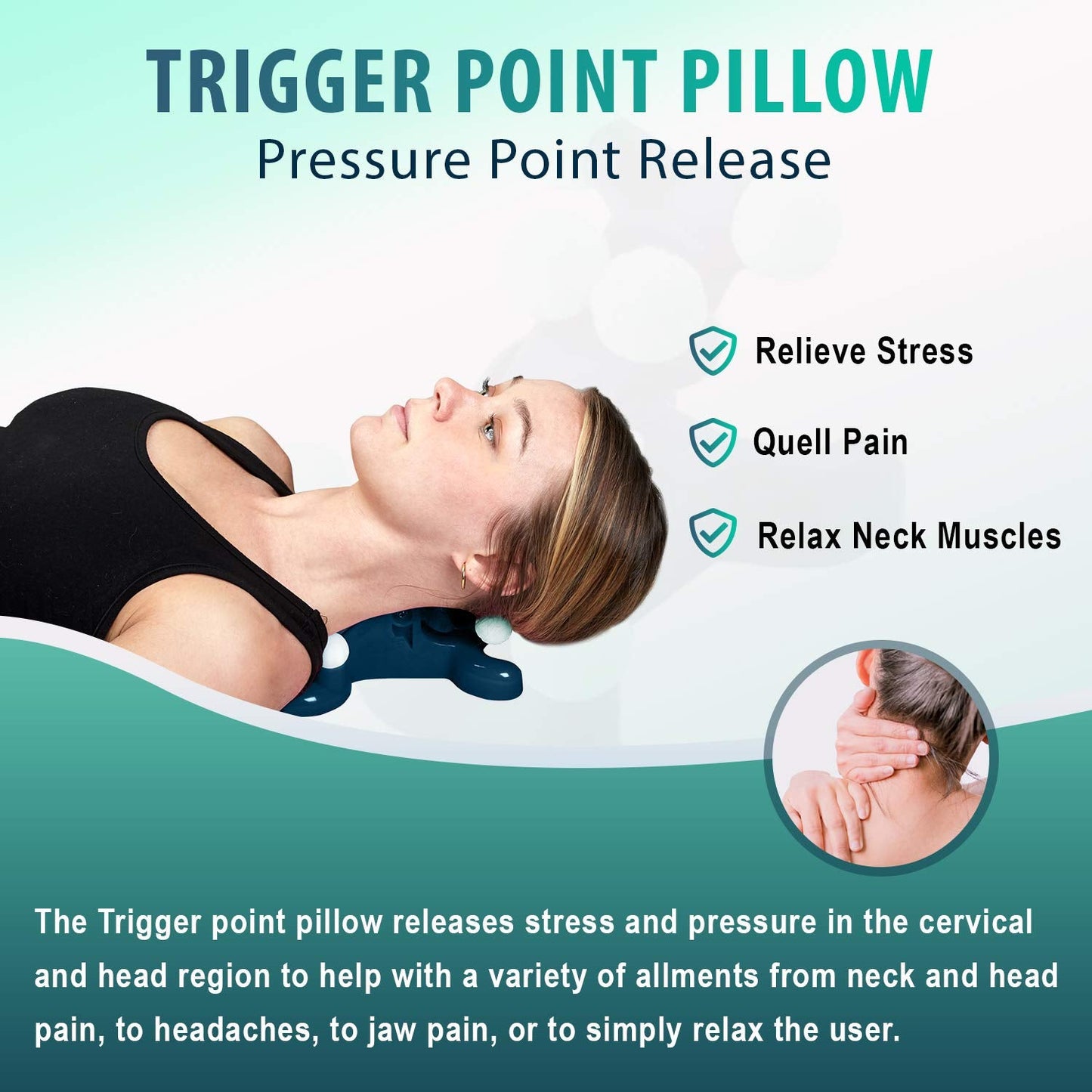 Trigger Point Pillow - Neck Pain Relief, Traction & Acupressure