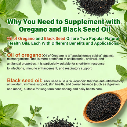 Trihood Oil of Oregano and Black Seed Oil Softgels 300 — Max Strength Carvacrol Thymoquinone Blend | Made in USA