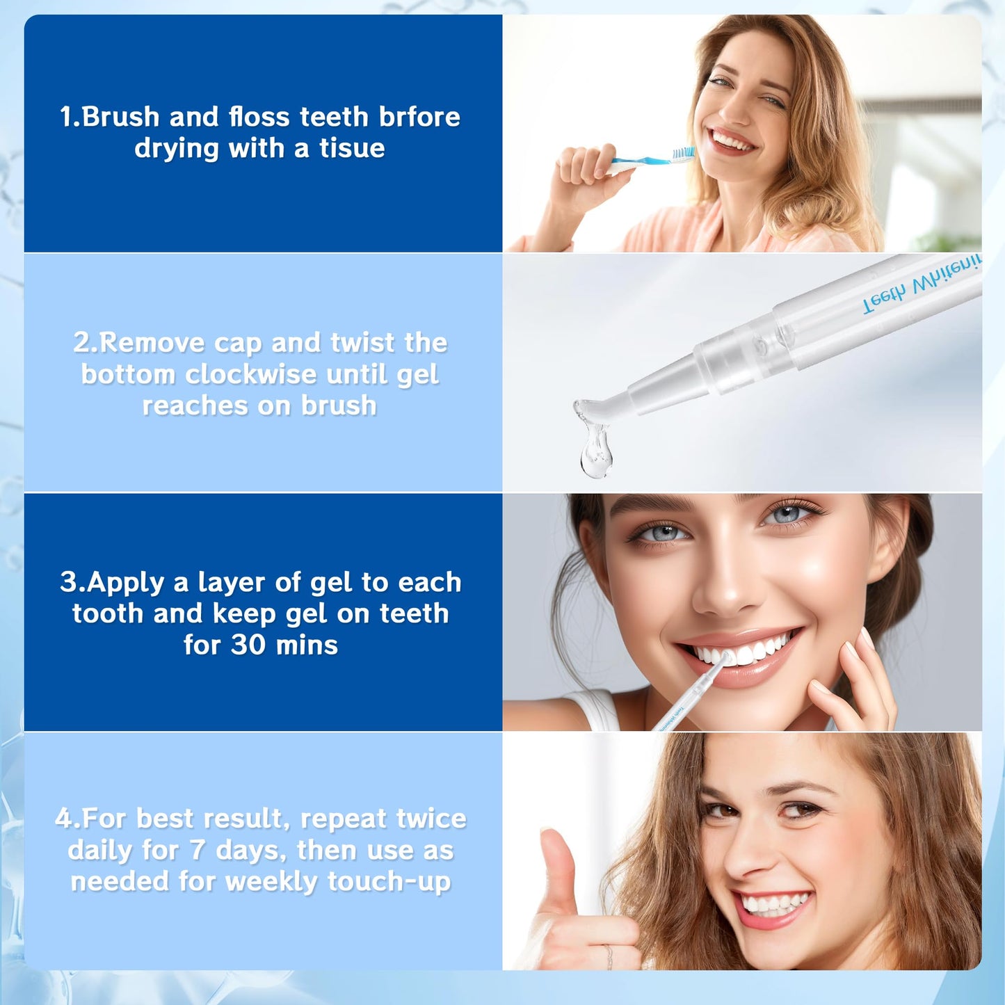 Trihood Teeth Whitening Pen - 4 Pack, Instant Whitening, Safe for Sensitive Teeth