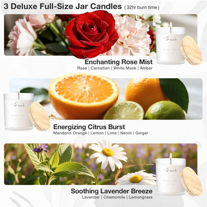 TRINIDa Scented Candles 120Hrs | Soy Candles for Home & Aromatherapy – Lavender Gift Set