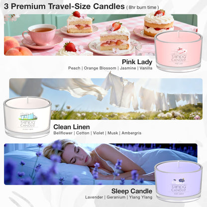 TRINIDa Scented Candles 120Hrs | Soy Candles for Home & Aromatherapy – Lavender Gift Set