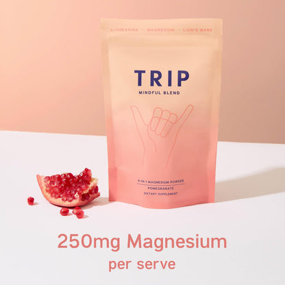 TRIP Magnesium Glycinate Powder with L-Theanine & Lion's Mane – 250mg per Serving | Sugar Free