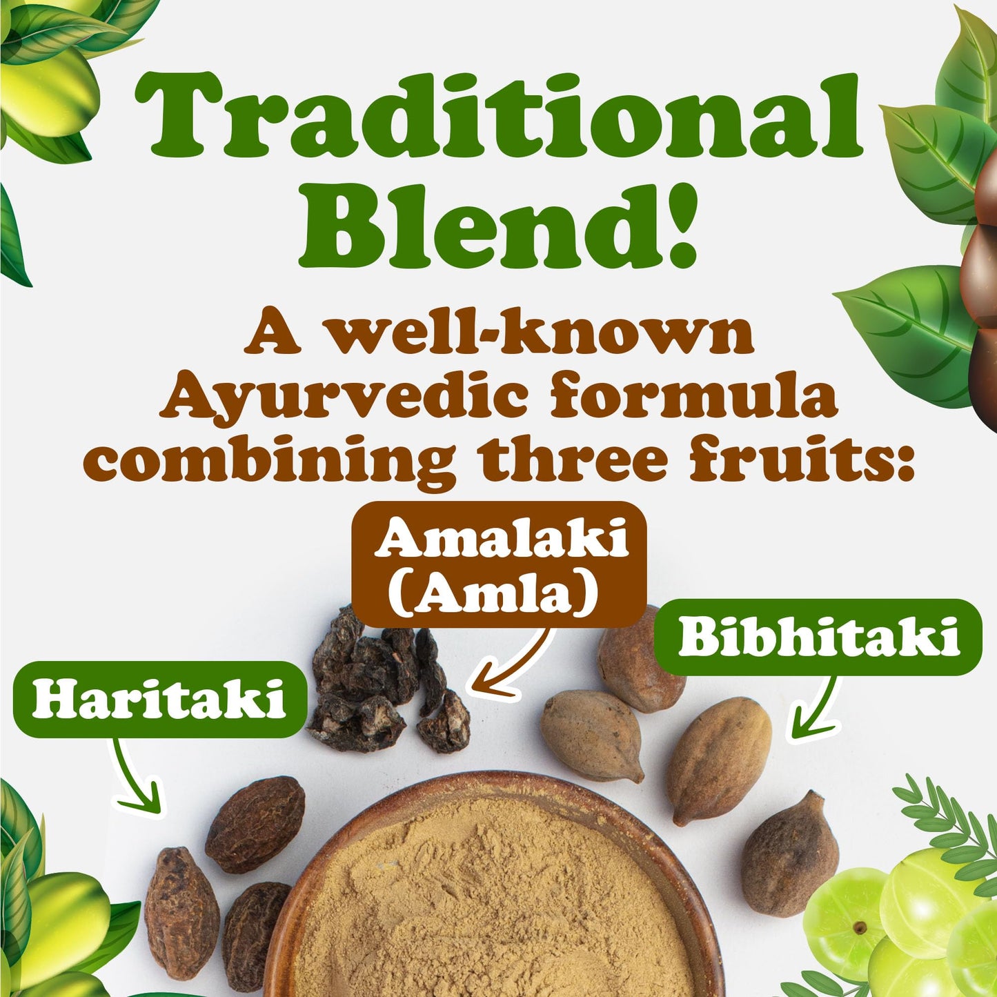 Food to Live Organic Triphala Powder, 1 lb – Amalaki, Haritaki & Bibhitaki