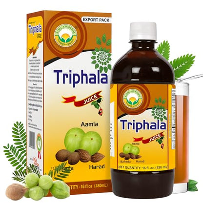 BASIC AYURVEDA Triphala Juice – 16.23 Fl Oz (480 ml) | Digestive Support, Detox & Gut Health | No Added Sugar