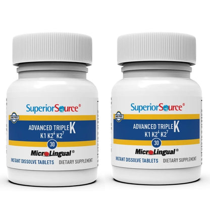 Superior Source Triple K 2-Pack: MK-4 500mcg, MK-7 50mcg, K1 500mcg