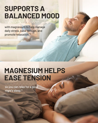 Triple Magnesium Complex 500mg – 7-in-1 Magnesium Supplement with Glycinate, Malate & Citrate | Ashwagandha & L-Theanine | Vegan | Non-GMO | 90 Capsules