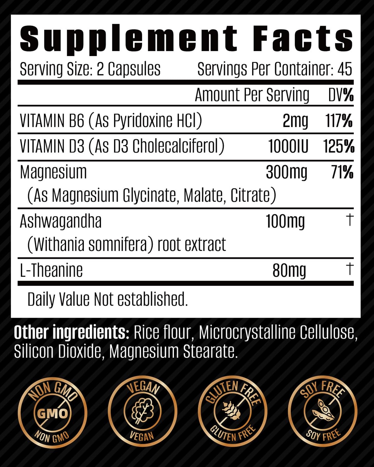 Triple Magnesium Complex 500mg – 7-in-1 Magnesium Supplement with Glycinate, Malate & Citrate | Ashwagandha & L-Theanine | Vegan | Non-GMO | 90 Capsules