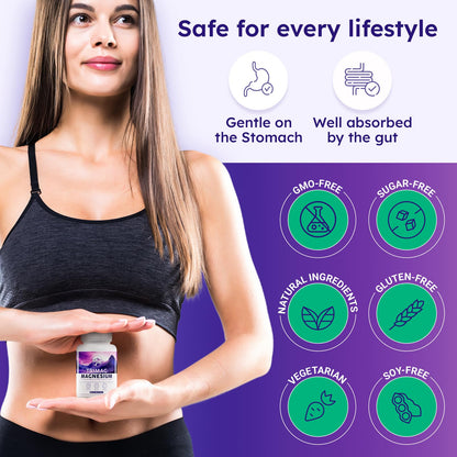 Triple Magnesium Complex – 300mg per Serving – Glycinate, Taurate, Malate – Chelated, Gentle on Stomach – 120 Capsules – Made in USA