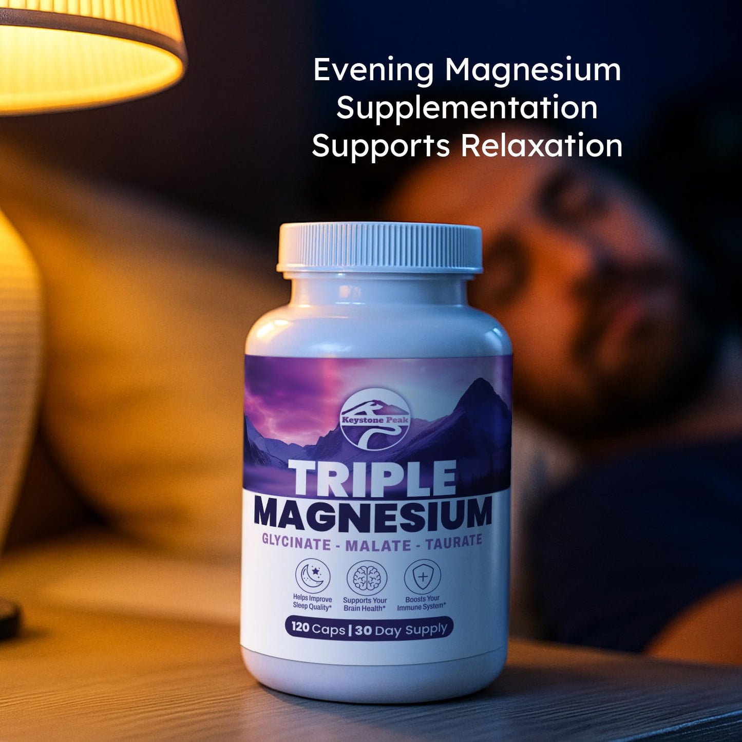 Triple Magnesium Complex – 300mg per Serving – Glycinate, Taurate, Malate – Chelated, Gentle on Stomach – 120 Capsules – Made in USA
