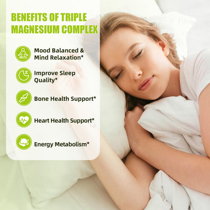 Triple Magnesium Complex Gummies – Sleep, Mood & Bone Health (Sugar-Free, Vegan)